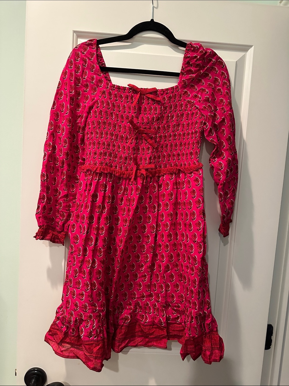 Vineyard Vines Hot Pink Paisley Smocked Dress